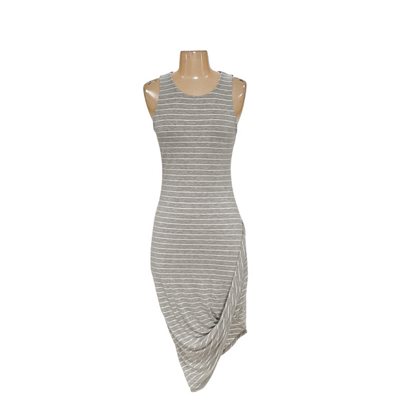 Express Grey Petite Striped Shift Dress - Picture 1 of 4